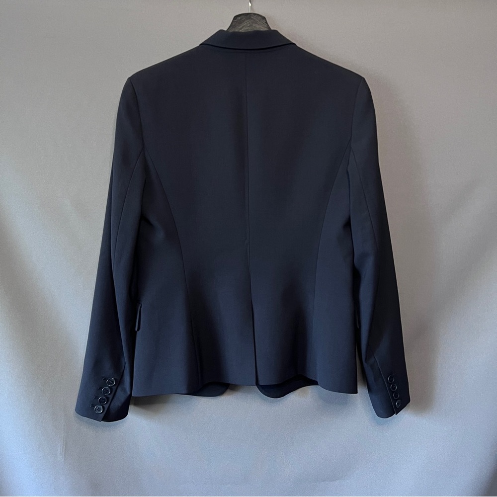 Theory virgin wool tailored single button navy bl… - image 3